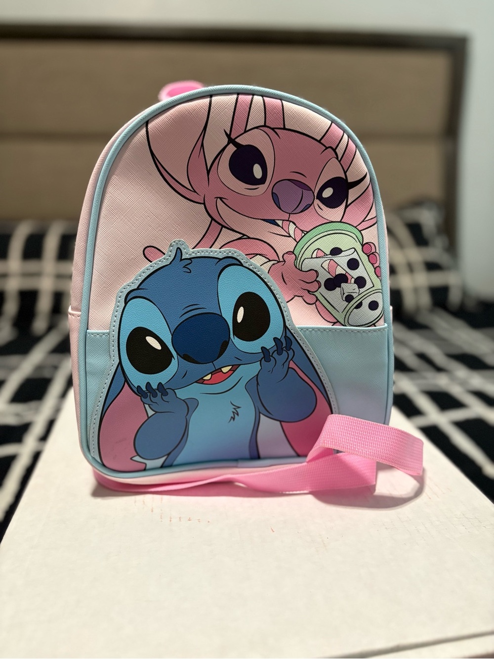 Disney Pink and Blue Stitch & Angel Kids Backpack